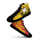 Custom high-top sneakers inspired by the New Brunswick flag, designed by LEDA.